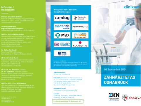 Zahnärztetag am 16.11.2024 in Osnabrück